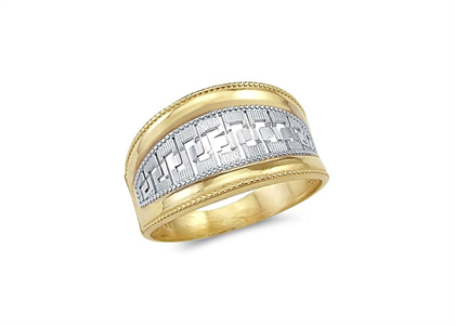 Two Tone Plated Mens Ring